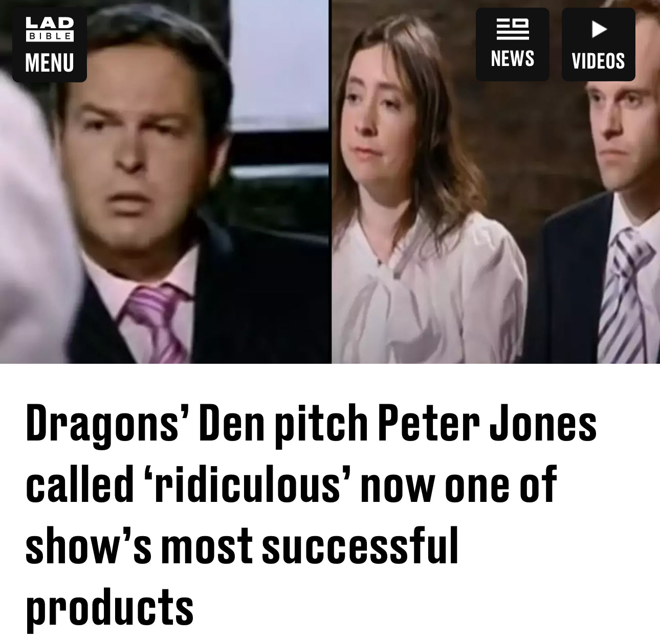 Ladbible - Peter Jones has to eat words. Magic Whiteboard becomes most successful investment on Dragons’ Den