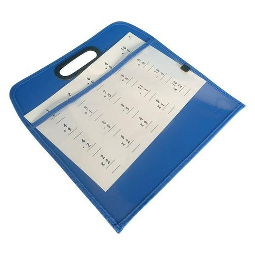 2 in 1 - A4 Whiteboard with handle & Clear Pocket Folder - Blue - Magic Whiteboard Limited
