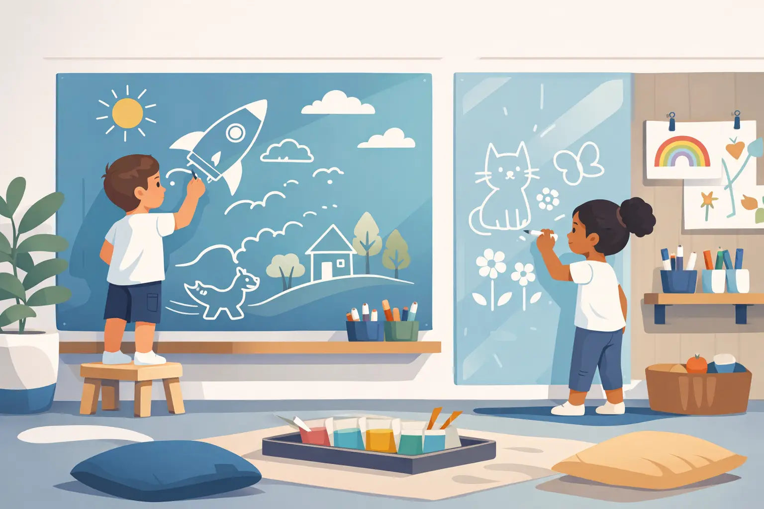 Mess Free Kids Drawing Wall Ideas That Work