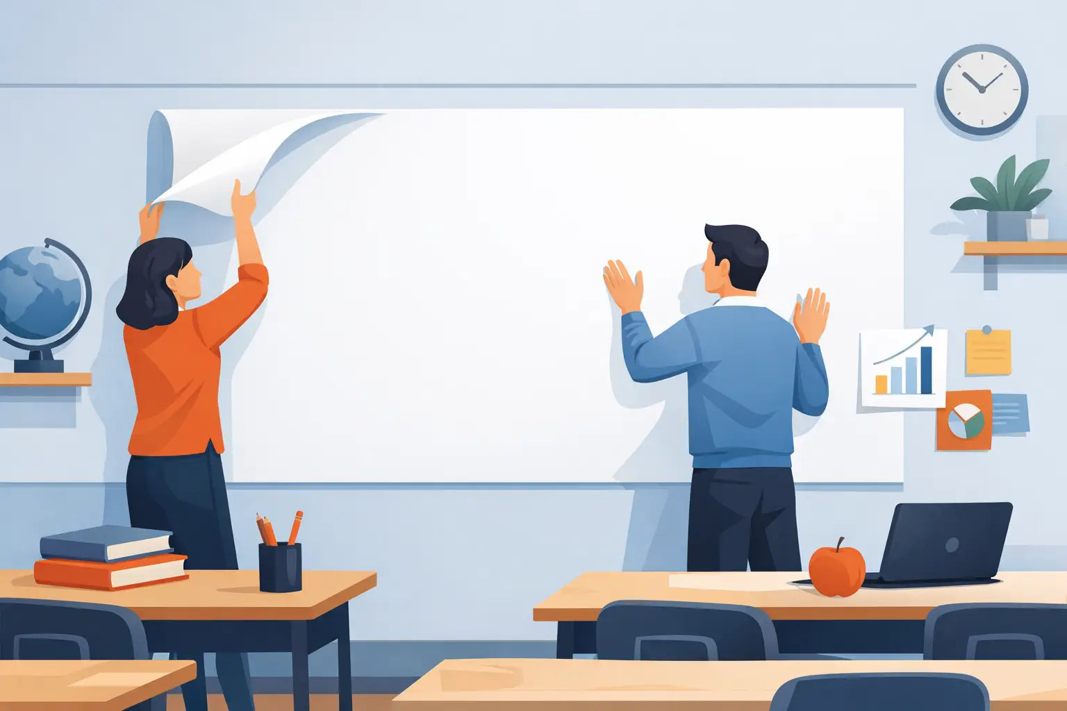 Classroom Wall Whiteboard Roll That Works