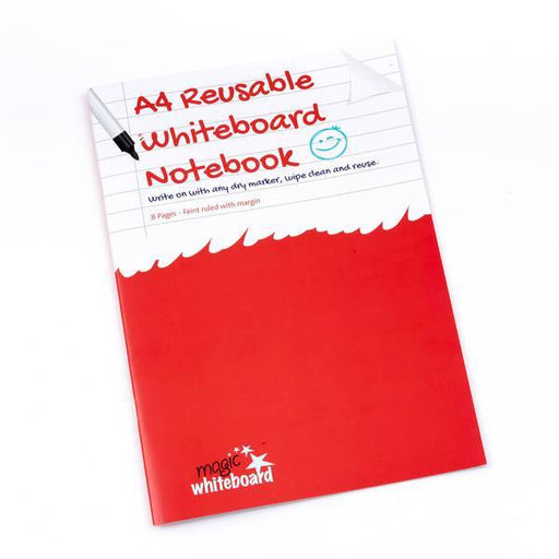 5 Pack - A4 Ruled with margin - Reusable Whiteboard Notebook ™  8 pages - Magic Whiteboard Limited