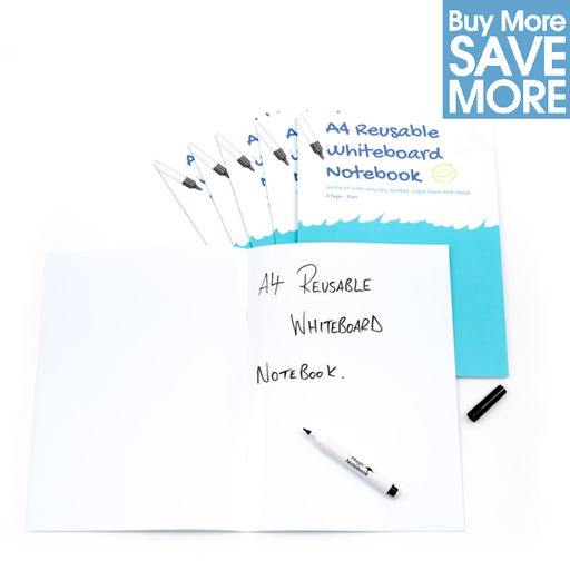 Class Pack - 30 A4 Plain White Reusable Magic Whiteboard Notebooks  ™ - 8 pages - Magic Whiteboard Limited
