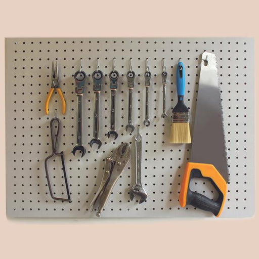 Pegboard - White - Large - 76 by 56cm. Includes 12 hooks - Magic Whiteboard Limited