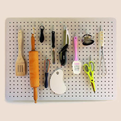 Large Pegboard - White - 76 by 56cm. Includes 12 hooks - Magic Whiteboard Limited